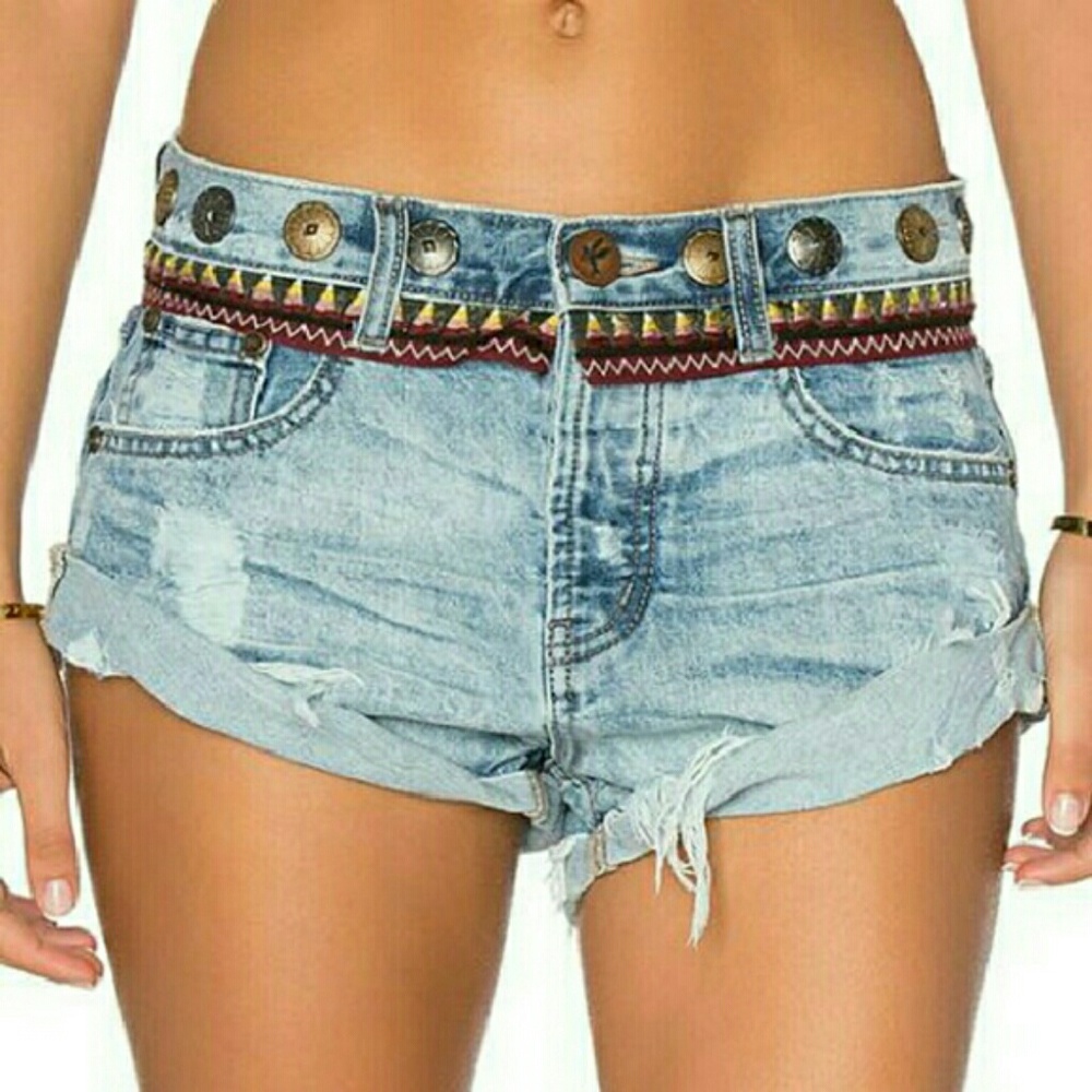 One Teaspoon Aztec Bandit Jean Shorts